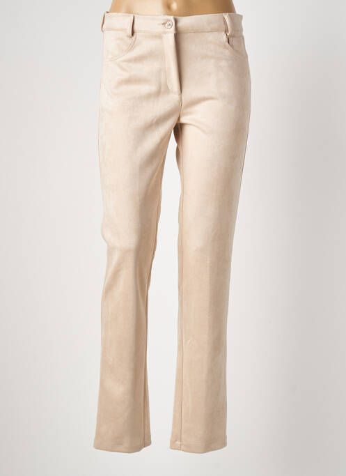 Pantalon slim beige TRICOT CHIC pour femme