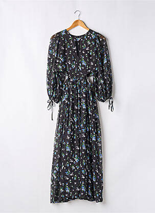 Robe longue imprimé fantaisie manches 3/4 noir MAJE femme