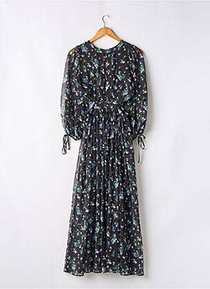 Robe longue imprimé fantaisie manches 3/4 noir MAJE femme