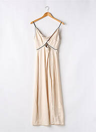 Robe longue coupe fluide fines bretelles beige IN THE STYLE femme