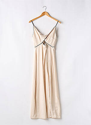 Robe longue coupe fluide fines bretelles beige IN THE STYLE femme