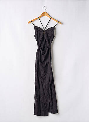 Robe longue coupe évasée fines bretelles noir ZARA femme