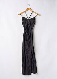 Robe longue coupe évasée fines bretelles noir ZARA femme