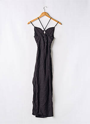 Robe longue coupe évasée fines bretelles noir ZARA femme