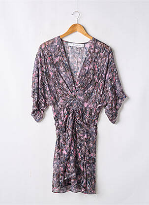 Robe courte coupe fluide manches courtes gris IRO femme