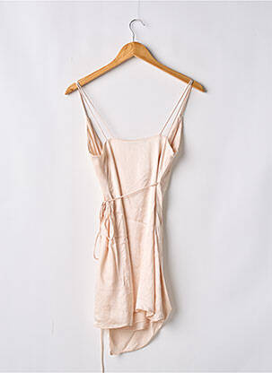 Robe courte coupe cintrée fines bretelles beige ZARA femme