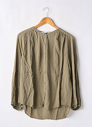 Chemisier coupe fluide manches longues vert ZARA femme