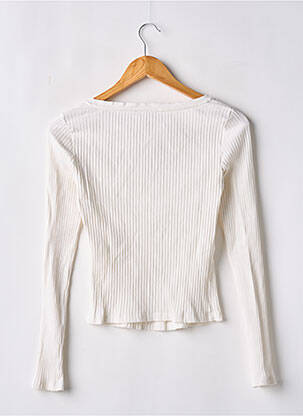 Top col carré manches longues blanc ZARA femme
