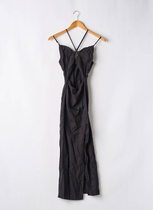 Robe longue coupe évasée fines bretelles noir ZARA femme
