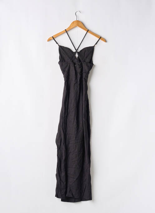 Robe longue coupe évasée fines bretelles noir ZARA femme
