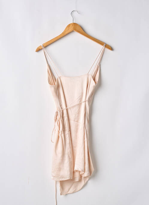Robe courte coupe cintrée fines bretelles beige ZARA femme