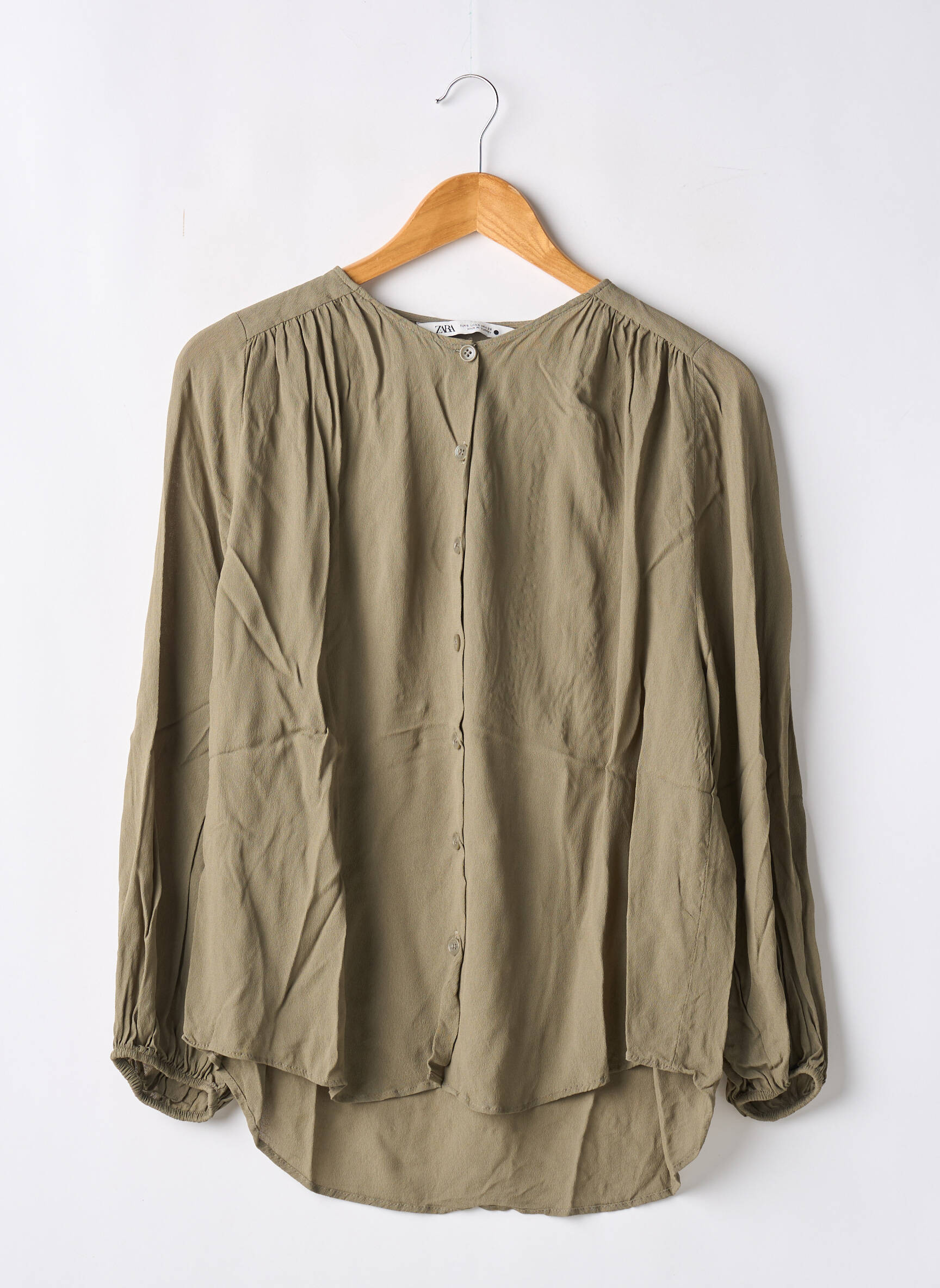 Chemisier Coupe Fluide Vert Zara Femme 2528351-vert00 Modz