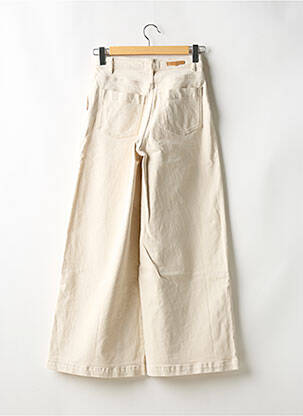 Pantalon flare fermeture zippée sous rabat boutonné beige SESSUN femme