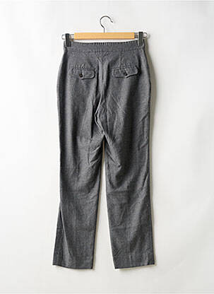 Pantalon droit fermeture zippée sous rabat avec crochet gris BERENICE femme