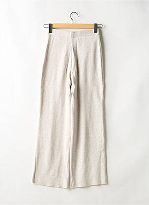 Pantalon droit taille élastique beige ZARA femme