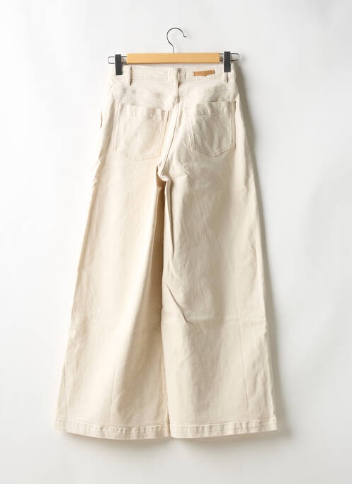 Pantalon flare fermeture zippée sous rabat boutonné beige SESSUN femme