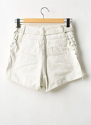 Short fermeture zippée sous rabat avec crochet blanc IRO femme