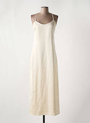 Robe longue coupe cintrée fines bretelles beige MODETROTTER femme