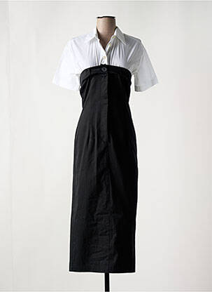 Robe mi-longue manches courtes manches courtes noir PHISIQUE DU ROLE femme