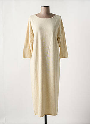 Robe pull tissage chiné manches 3/4 beige PENN & INK N.Y femme