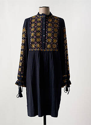 Robe mi-longue manches longues manches longues bleu ANTIK BATIK femme