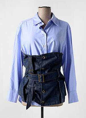 Chemisier coupe cintrée manches longues bleu SOUVENIR femme