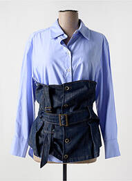 Chemisier coupe cintrée manches longues bleu SOUVENIR femme