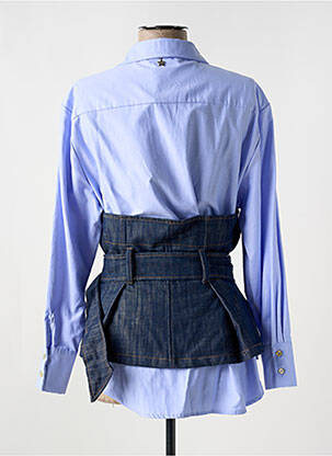 Chemisier coupe cintrée manches longues bleu SOUVENIR femme