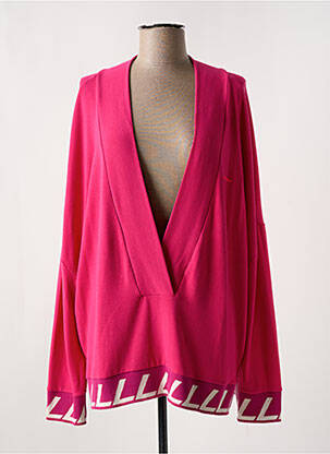 Pull col v manches longues rose LIV BERGEN femme