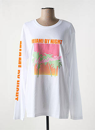 T-shirt manches longues manches longues blanc MODETROTTER femme
