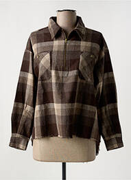Blouse poignets boutonnés avec fente manches longues marron CHARLIE JOE femme