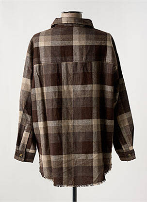 Blouse poignets boutonnés avec fente manches longues marron CHARLIE JOE femme