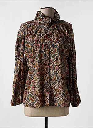 Chemisier imprimé fleurs manches longues noir ANTIK BATIK femme