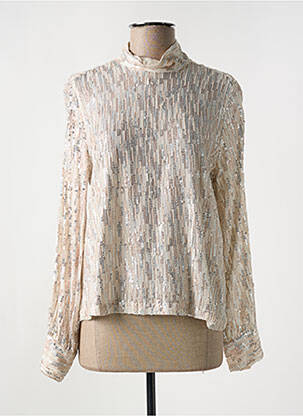 Top coupe fluide manches longues beige CHARLIE JOE femme