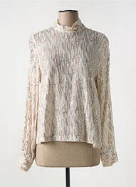 Top coupe fluide manches longues beige CHARLIE JOE femme
