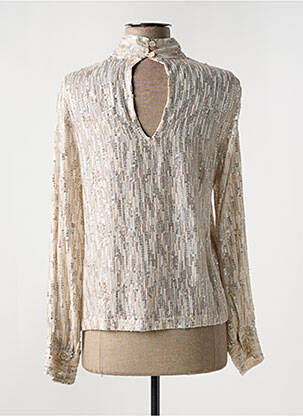 Top coupe fluide manches longues beige CHARLIE JOE femme