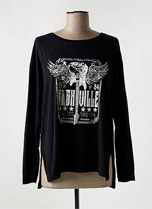 T-shirt manches longues manches longues noir FIVE femme