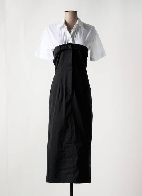 Robe mi-longue manches courtes manches courtes noir PHISIQUE DU ROLE femme