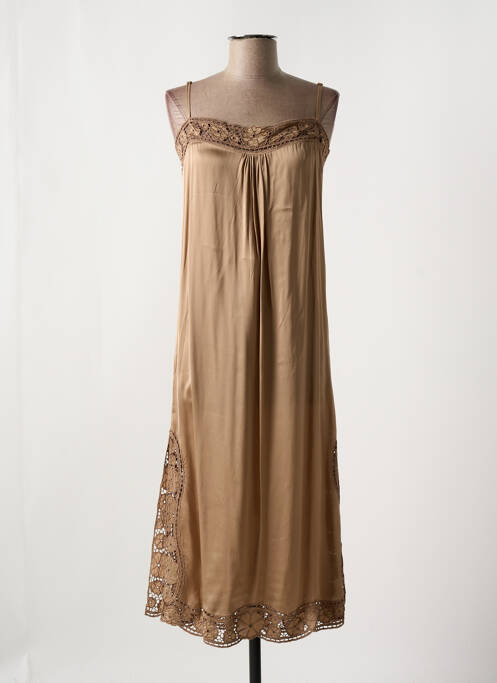 Robe mi-longue marron CHARLIE JOE pour femme