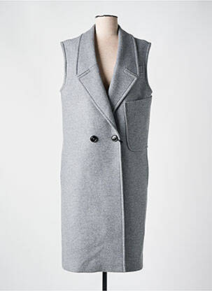 Manteau long coupe droite sans capuche gris BRERAS MILANO femme
