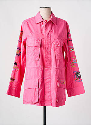 Veste casual coupe droite rose ME369 femme