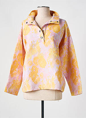 Sweat-shirt coupe over-size manches longues jaune MODETROTTER femme