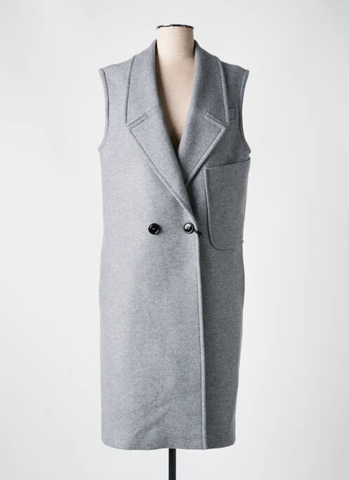 Manteau long coupe droite sans capuche gris BRERAS MILANO femme