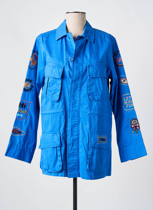 Veste casual coupe droite bleu ME369 femme