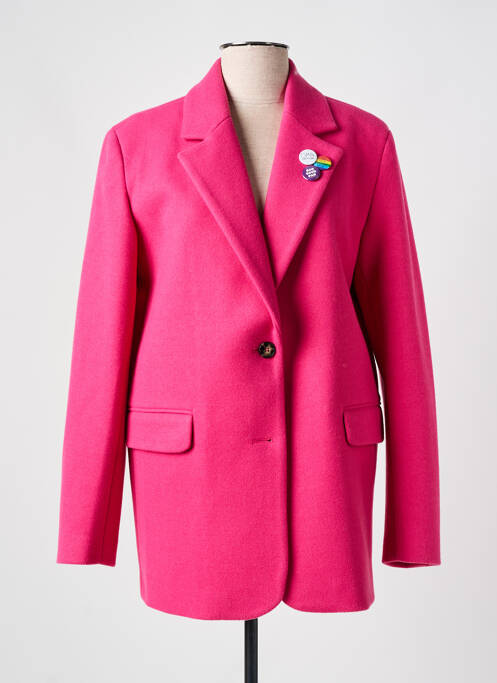 Manteau court fermeture boutonnée sur le devant sans capuche rose LIV BERGEN femme