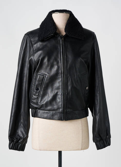 Veste en cuir noir SERGE PARIENTE pour femme