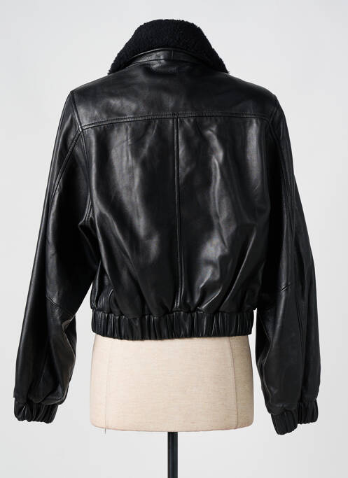 Veste en cuir noir SERGE PARIENTE pour femme