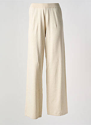 Pantalon large taille haute taille haute beige PENN & INK N.Y femme