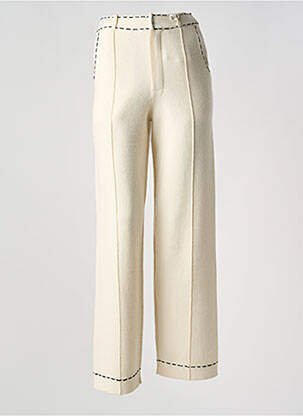 Pantalon droit taille à pinces taille haute beige NOTSHY femme