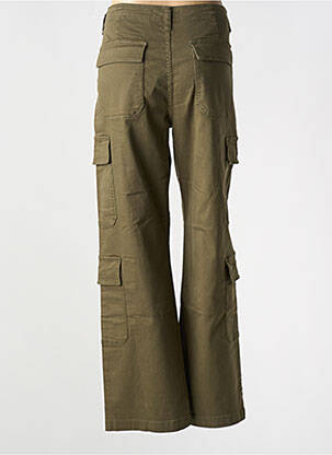 Pantalon cargo tissage popeline taille haute vert MKT STUDIO femme